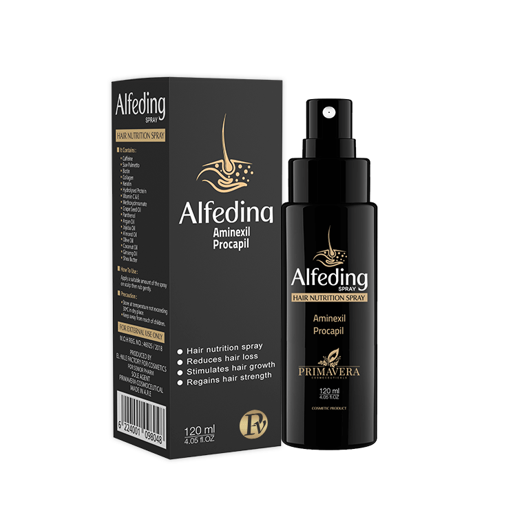 Alfedina hair care product packaging on a white background