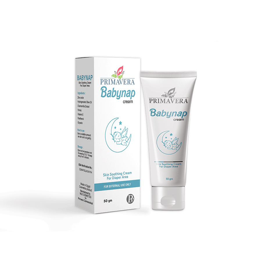 Primavera Babynap cream packaging on a white background